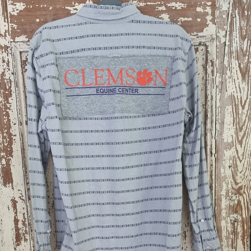 unique Flannel with Patch on the back, M, Clemson